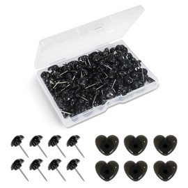 Black Heart Push Pins,120-count Decorative Push Pins for Cork Board Plastic Thumb Tacks Steel Cute Push Pins for Bulletin Board Photo Wall Picture Maps Posters Note Home Office Supplies