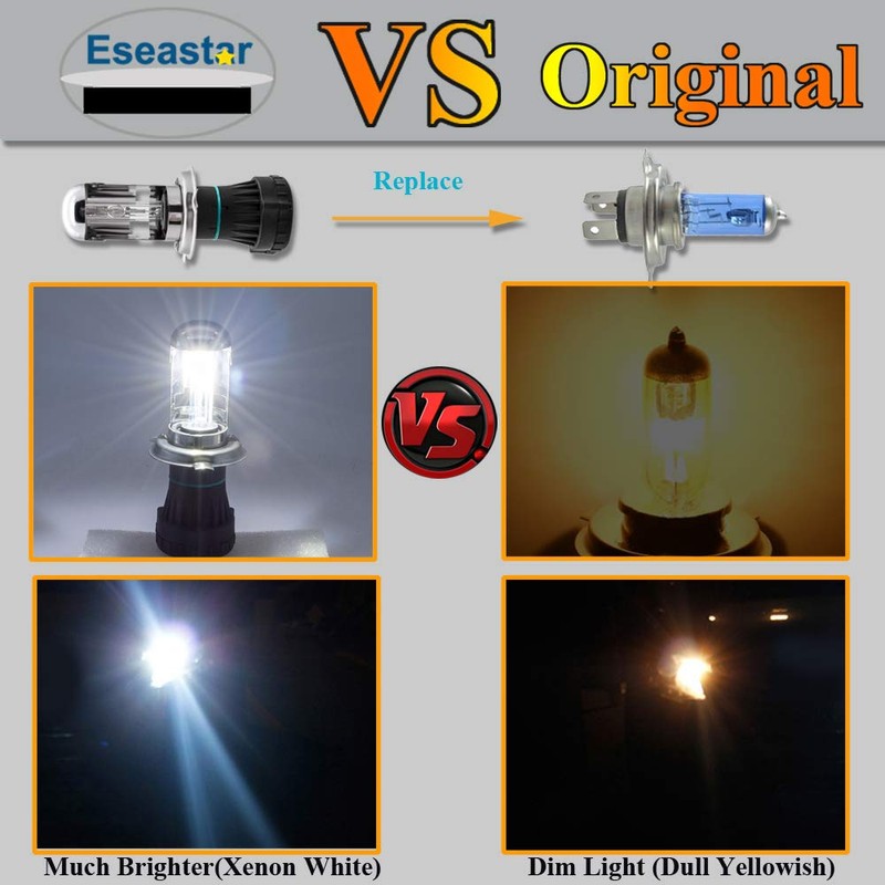 Eseastar 9003 H4 HID Kit, Relayless, 35 W, Hi/Low Switch,