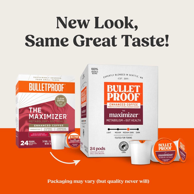 Bulletproof The Maximizer Single-Serve Coffee Pods, 24 Count, Clean Coffee