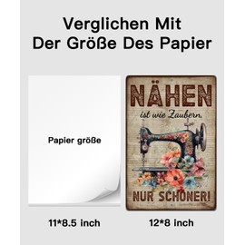 Putuo Decor Vintage Metal Sewing Sign - Retro Wall Decoration for Sewing Room, Dressmaking Studio, Sewing Workshop, Gift for Sewing Lovers