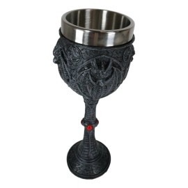 Leviathan Crucible Dragon Tall 5oz Wine Goblet Chalice W/ Stainless Steel Cup