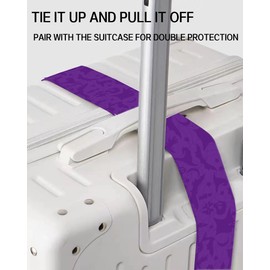 ASJHFDIR Luggage Straps for Suitcases, Adjustable Travel Belt, Durable Wide Luggage Strap, Cute Suitcase Strap Identifiers with Buckle, Bag Straps for Luggage, Purple Bats Skulls