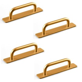 VERISSY Door Pulls, Set of 4, Drawer Pulls, Aftermarket Pulls, Aluminum Alloy, Double-Sided Tape, Pull Handles, Cupboard, Drawer Handles, DIY Hardware (Gold)