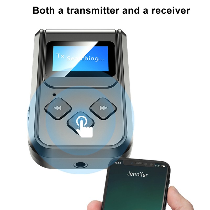 Bluetooth 5.0 Audio Adapter Stereo Wireless Transmitter Receiver for Car