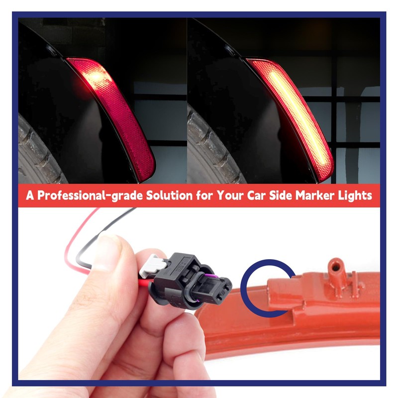Side Marker Pigtail Connector Harness Compatible with Dodge Charger 2015