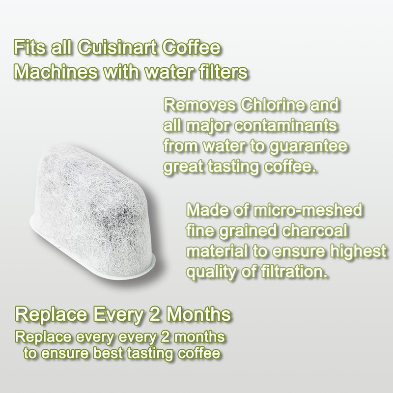 2 Pack Replacement Charcoal Water Filters for Cuisinart Coffee Makers