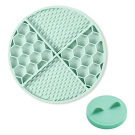 Pet Licking Mat Set with Suction Cups & Can Lid for Dogs and Cats, Food-Grade Silicone Slow Feeding Puzzle Toy, Non-Slip Dog Treat Mat for Anxiety & Boredom Relief (Mint Green)