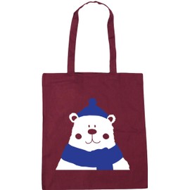 Hippowarehouse Polar bear scarf Tote Shopping Gym Beach Bag 42cm x38cm, 10 litres