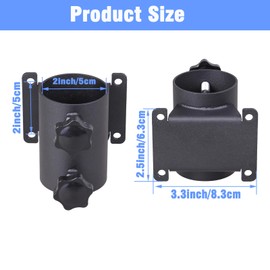 YZZHAJ Patio Umbrella Holder Heavy-Duty Adjustable Metal Sun Umbrella Clamp Stand Umbrella Clamp Mount Bracket for Deck Railing，Outdoor Courtyard,Balcony,Boats（Fit Max OD 2 inch） (2)