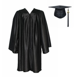 Shiny Kindergarten & Preschool Graduation Gown Cap Set with 2025 TasselSize: 21'', Color: Black