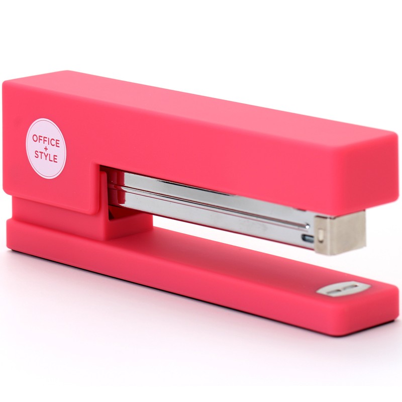 Office Style Precision Jam-Free Full Strip Non-Skid Stapler, Pink