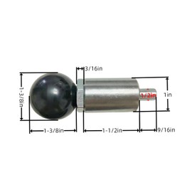 Ball- Handle Spring Loaded Pop Pin Spring Loaded Zinc Plated Steel Plunger POP Pull Pin Tire Carrier Pin , Black Plastic T-Handle Knob Round Nut W/Grub Screw Lock. (Ball- Handle, 1/2" Diameter)