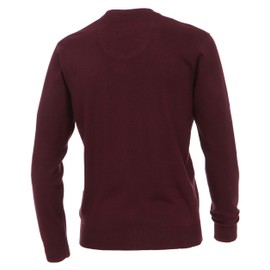 Redmond Men's Plain High Melange Pullover - vino Plain, size: l