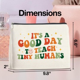 UPNEGE Best Teacher Makeup Bag Teacher Appreciation Gifts Nursery Teacher Gifts It's a Good Day to Teach Tiny Humans Cosmetic Bag Zipper Makeup Pouch