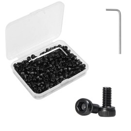 200Pcs M3 x 6mm Hex Socket Head Cap Screws Bolts, Class 12.9 Alloy Steel, Black Oxide Finish, Allen Socket Drive, Fully Threaded, with 1Pc Hex Spanner, Thread Pitch 0.5 mm