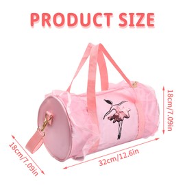 Pinsheng Girls' Ballet Dance Bags, Princess Shoulder Bag, Pink Sports Bag, Ballet Bag, Duffle Bag, Ballet Bag, Gymnastics Handbag, Children's Bag for Ballerina Dancer, pink