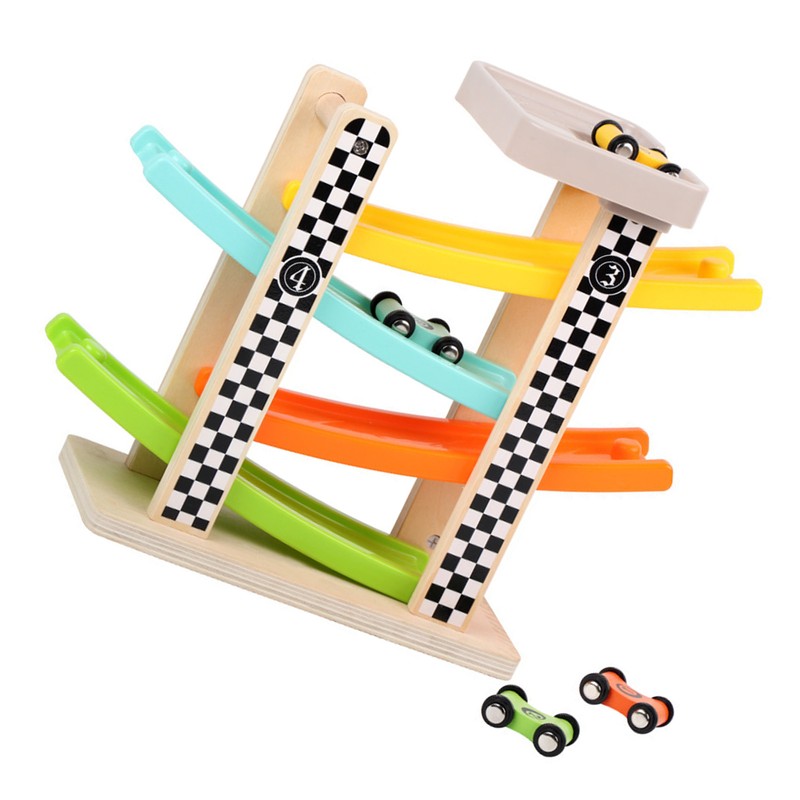 Car Ramp Race Track Roof Top Early Educational Miniature Pull