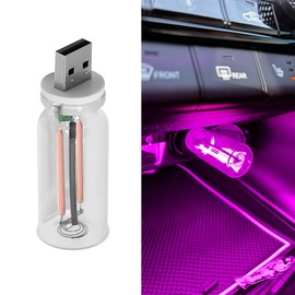 deemars Car USB Night Light Bulb, Touch Dimmable Car Interior Ambient Lights, Retro LED Filament Lamp for Truck Interior, Bedroom & Camping | Glass Bottle Ambiance Lighting