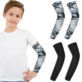 LUYANFX Volleyball Armschoner Kinder Arm Sleeve Basketball Kinder Armstulpen 2 Paar Armschützer Sports kühlung ärmel Sleeves Größe L Sonnenschutz für Laufen, Radfahren, Skateboarding
