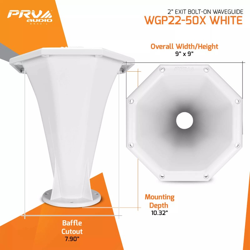 PRV Audio 1x PRV Audio WGP22-50X WHITE 2" Exit Waveguide
