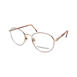 Calabria Designer Round Blue Light Filter Reading Glasses Fundamental Gold 52mm