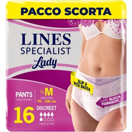 Lines Lines Specialist Pants Discreet Medium Incontinence Pads - 2 Packs of 8