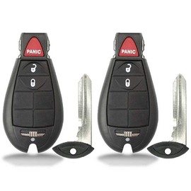 2 New Keyless Entry 3 Buttons Remote Start Car Key Fob Fobik M3N5WY783X, IYZ-C01C 56046707AE for Chrysler Town Country Dodge Challenger Charger Durango Grand Caravan Journey & Ram