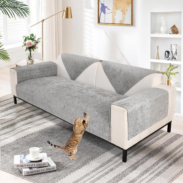 Soft Chenille Sofa Cover, 1/2/3/4-Seater, L-Shape Sofa Couch Cover, Corner