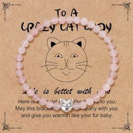 SBI Jewelry Pink Kitty Bracelts Women Braclets for Cat Lady Crystal Bracelet for Women Fur Baby Wristband Crystal Bracelets for Women