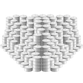 L'ner Tea Light Candles – Set of 300 Unscented Tea Lights – Burns Aprx. 4 Hours – Party & Ambience Candles – Restaurant Decorations