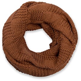 styleBREAKER 01018152 Knitted Loop Scarf with Patent Pattern Plain Fine Knitted Snood Winter Knitted Scarf Unisex -