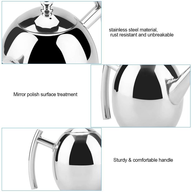 Marvellous Teapot,Stainless Steel Teapot Easy Pour Tea Kettle with Removable