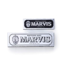 Marvis Toothpaste, White Mint 2.5 fl oz (75 ml) & Licoras Mint 0.8 fl oz (25 ml) Set of 2, Value Pack, Made in Italy, Oral Care