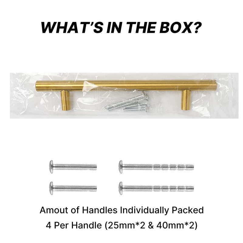 LONTAN 12 Pack Gold Cupboard Handles 128mm Gold Kitchen Handles