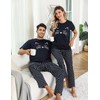 EISHOPEER Women's Cute Cat Pinted Pajama Set Short Sleeve Top