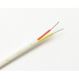 K-Type Thermocouple Wire AWG 24 Solid w. Braided Fiberglass Insulation - 10 Yard roll