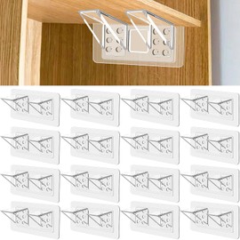 Dexspoeny 16Pcs Punch Free Shelf Support Peg, Large Size Adhesive Shelf Bracket, Shelf Bracket No Drill Strong Load-bearing Shelf Peg Shelf Support for Cabinet,Book Closet