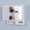 espidoo White Wall Mounted Bathroom Cabinet: Modern 2 Mirror Doors