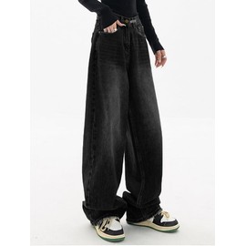 EMMIOL Baggy Wide Leg Jeans Women's Casual Jean Sdistressed High Waisted Denim Pants Stretch Baggy Loose Wide Leg Jeans