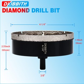4-1/4" Diamond Hole-Saw Bits with Pilot Drill Bit 4-1/4 in Diamond Tipped Tile Hole Saws with Guiding Bit for Accurate Drilling, for Porcelain Tile Ceramic Pottery Granite Stone Glass Bottles 110mm