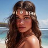 CAKURE Boho Shell Head Chain Gold Seashell Headpiece Chains Beach