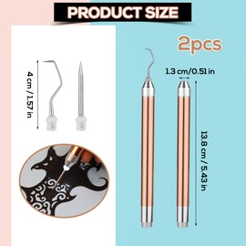 2pcs Led Weeding Tools for Vinyl, Lighted Vinyl Weeding Tool with Hook Craft Weeding Tools for Removing Iron on Vinyl Paper Scrapbooking Cutting Cameos DIY Craft
