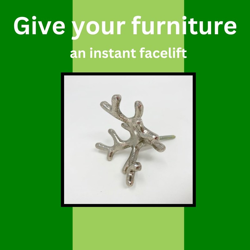 Coral Metal Knob Drawer Pull in Gold Bronze Copper Silver