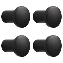 DAZZLUXE Pack of 4 Coat Hooks, Wardrobe Hooks, Round Coat Hooks, Multifunctional Hooks, Wall Mounted Coat Rack, Wall Hooks (Black)