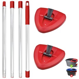 Mop Handle for Ocedar 1 Tank Spin Mop Replacement Handle for O Cedar Mop 4-Section Mop Stick Pole Adjustable 30" to 58" Include 2 Mop Base Replacement for O Cedar EasyWring 1 Tank for Floor Cleaning