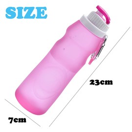 WIDEBG Foldable Water Bottle, Foldable Water Bottle, 500 ml, Water Bottles, Foldable Bottle, Reusable Sports Bottle for Bicycle, Fitness, Outdoor Activities, Hiking, Travel, Water Bottles