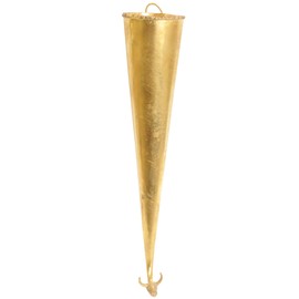 Exotic India Nandi Horn for Abhisheka of Shiva Linga Statue, brass, Antique-Yellow, 2.8 x 2.3 x 11.4-Inch