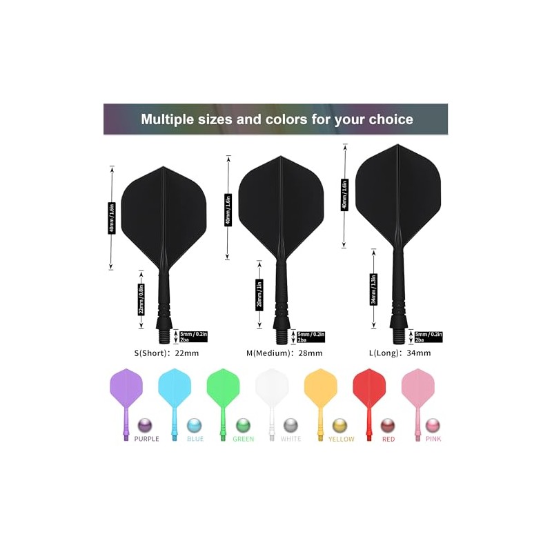 CyeeLife 6pcs Molded Dart Flights and Shafts,one Piece Integrated Accessory