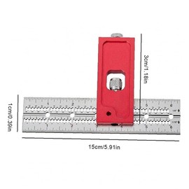 1Pc Combination Square Set Woodworking Joinery Measuring Ruler Carpenter Tools 6 inches, Home Improvement Layout Tools
