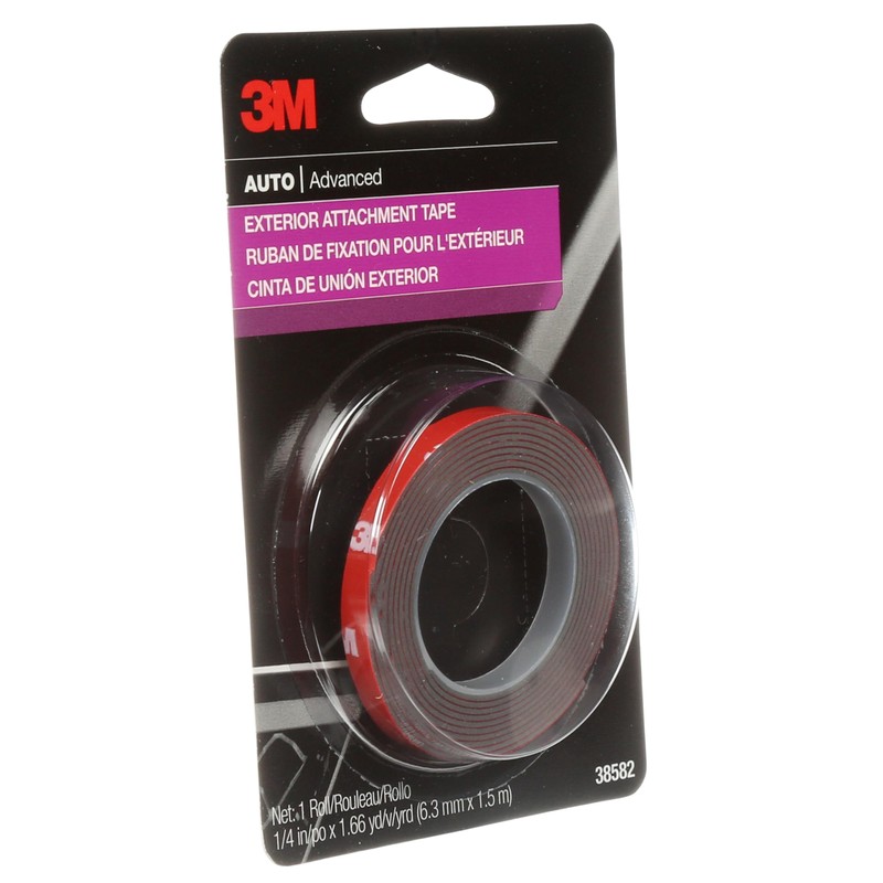 3M Auto Exterior Attachment Tape, 1/4 in x 5 ft,